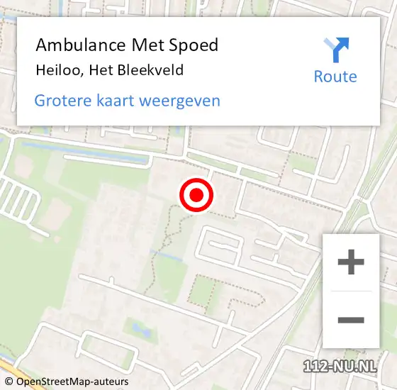 Locatie op kaart van de 112 melding: Ambulance Met Spoed Naar Heiloo, Het Bleekveld op 2 januari 2018 11:15