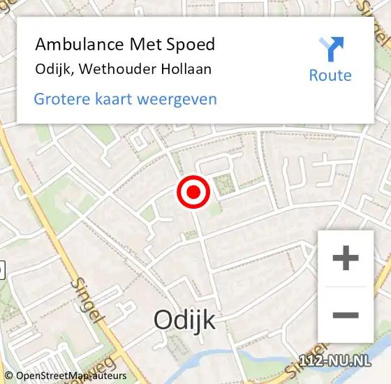 Locatie op kaart van de 112 melding: Ambulance Met Spoed Naar Odijk, Wethouder Hollaan op 2 januari 2018 11:18