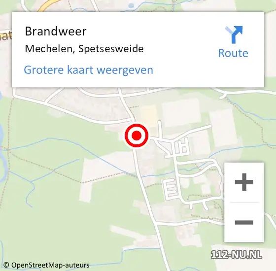 Locatie op kaart van de 112 melding: Brandweer Mechelen, Spetsesweide op 11 februari 2014 20:52