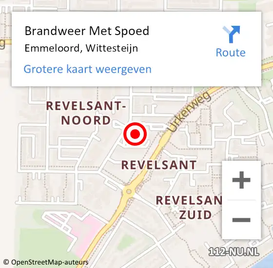 Locatie op kaart van de 112 melding: Brandweer Met Spoed Naar Emmeloord, Wittesteijn op 2 januari 2018 13:34