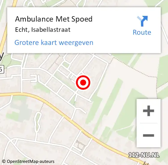 Locatie op kaart van de 112 melding: Ambulance Met Spoed Naar Echt, Isabellastraat op 2 januari 2018 14:32