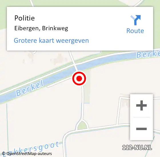 Locatie op kaart van de 112 melding: Politie Eibergen, Brinkweg op 2 januari 2018 14:41
