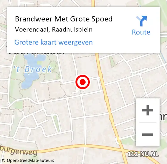 Locatie op kaart van de 112 melding: Brandweer Met Grote Spoed Naar Voerendaal, Raadhuisplein op 2 januari 2018 14:47