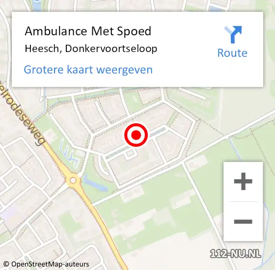 Locatie op kaart van de 112 melding: Ambulance Met Spoed Naar Heesch, Donkervoortseloop op 2 januari 2018 14:57