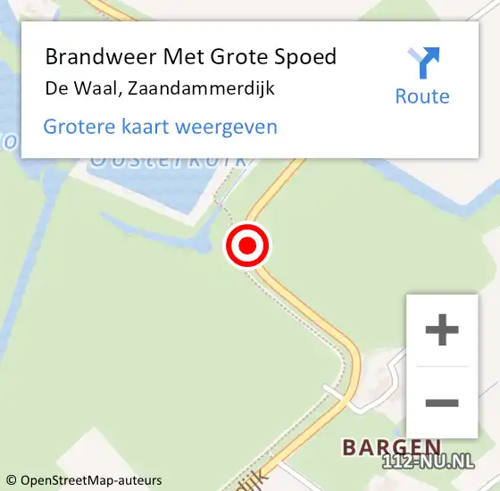 Locatie op kaart van de 112 melding: Brandweer Met Grote Spoed Naar De Waal, Zaandammerdijk op 2 januari 2018 15:02