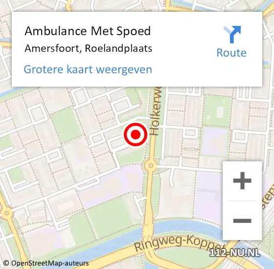 Locatie op kaart van de 112 melding: Ambulance Met Spoed Naar Amersfoort, Roelandplaats op 2 januari 2018 16:21