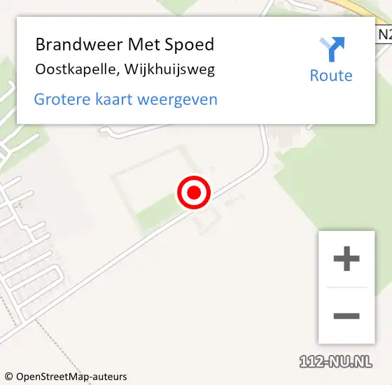 Locatie op kaart van de 112 melding: Brandweer Met Spoed Naar Oostkapelle, Wijkhuijsweg op 2 januari 2018 19:33