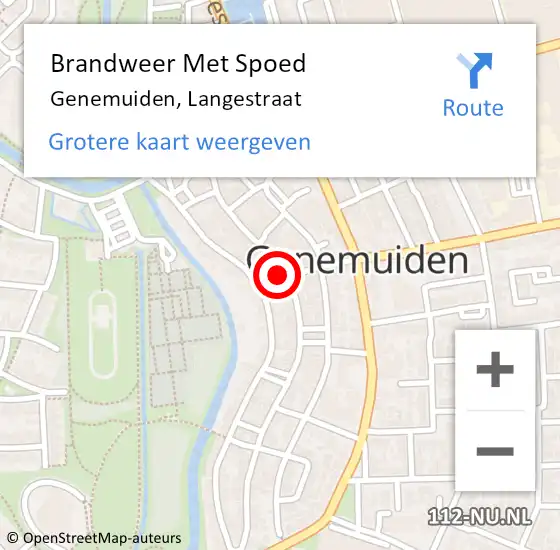 Locatie op kaart van de 112 melding: Brandweer Met Spoed Naar Genemuiden, Langestraat op 2 januari 2018 20:32