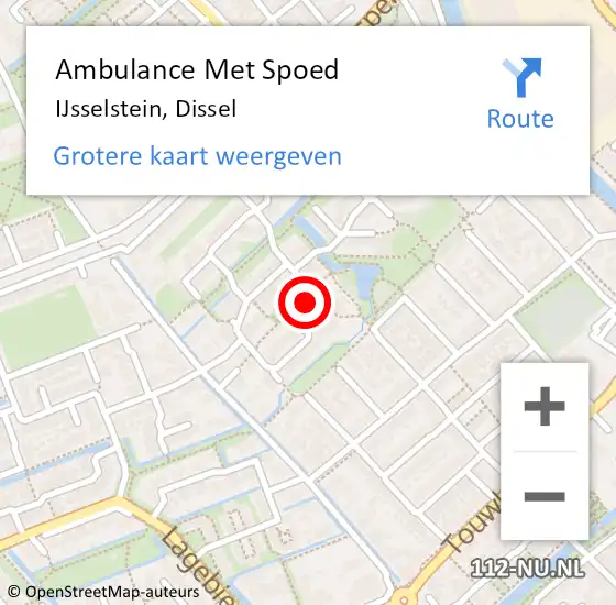 Locatie op kaart van de 112 melding: Ambulance Met Spoed Naar IJsselstein, Dissel op 2 januari 2018 21:20