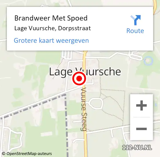 Locatie op kaart van de 112 melding: Brandweer Met Spoed Naar Lage Vuursche, Dorpsstraat op 2 januari 2018 22:46