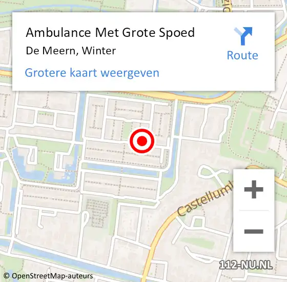 Locatie op kaart van de 112 melding: Ambulance Met Grote Spoed Naar De Meern, Winter op 2 januari 2018 23:08