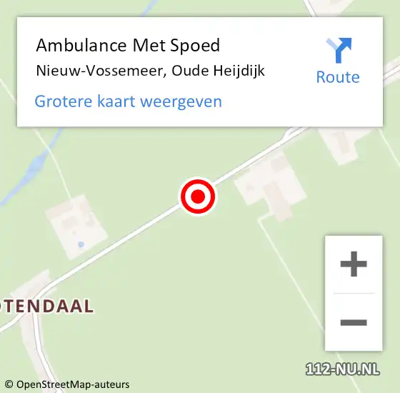 Locatie op kaart van de 112 melding: Ambulance Met Spoed Naar Nieuw-Vossemeer, Oude Heijdijk op 3 januari 2018 00:14