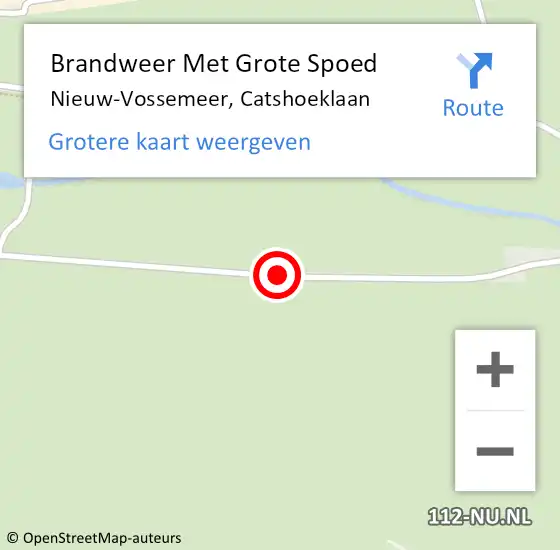 Locatie op kaart van de 112 melding: Brandweer Met Grote Spoed Naar Nieuw-Vossemeer, Catshoeklaan op 3 januari 2018 00:25