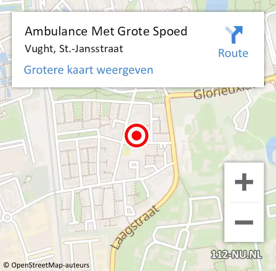 Locatie op kaart van de 112 melding: Ambulance Met Grote Spoed Naar Vught, St.-Jansstraat op 3 januari 2018 02:30