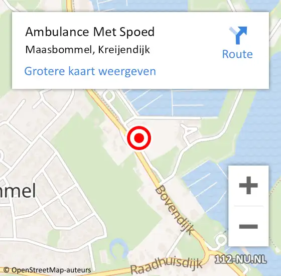 Locatie op kaart van de 112 melding: Ambulance Met Spoed Naar Maasbommel, Kreijendijk op 3 januari 2018 03:20