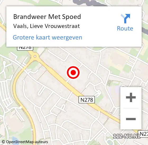 Locatie op kaart van de 112 melding: Brandweer Met Spoed Naar Vaals, Lieve Vrouwestraat op 3 januari 2018 03:23