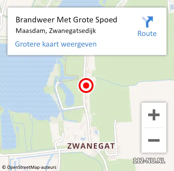 Locatie op kaart van de 112 melding: Brandweer Met Grote Spoed Naar Maasdam, Zwanegatsedijk op 3 januari 2018 03:38