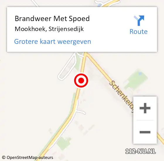 Locatie op kaart van de 112 melding: Brandweer Met Spoed Naar Mookhoek, Strijensedijk op 3 januari 2018 03:42