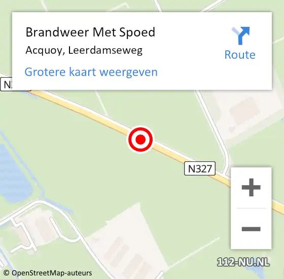 Locatie op kaart van de 112 melding: Brandweer Met Spoed Naar Acquoy, Leerdamseweg op 3 januari 2018 04:01