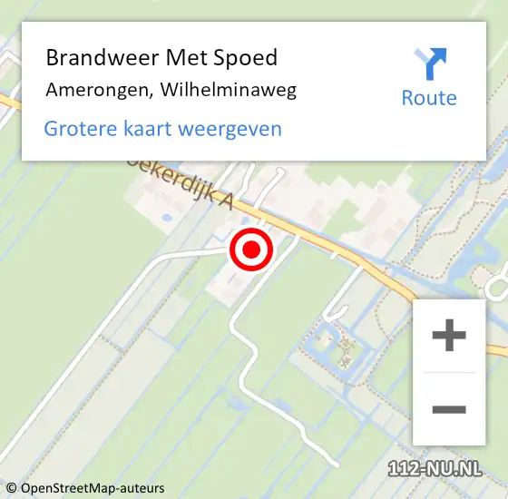 Locatie op kaart van de 112 melding: Brandweer Met Spoed Naar Amerongen, Wilhelminaweg op 3 januari 2018 04:04