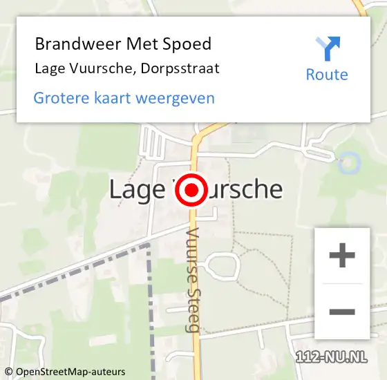 Locatie op kaart van de 112 melding: Brandweer Met Spoed Naar Lage Vuursche, Dorpsstraat op 3 januari 2018 04:33