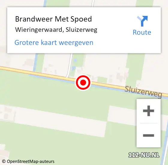 Locatie op kaart van de 112 melding: Brandweer Met Spoed Naar Wieringerwaard, Sluizerweg op 3 januari 2018 04:34