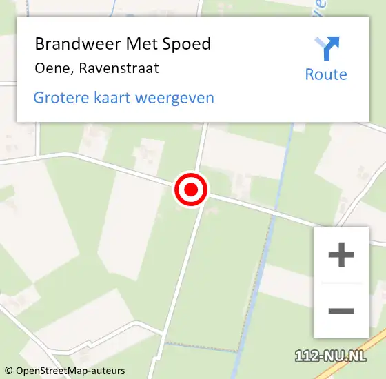 Locatie op kaart van de 112 melding: Brandweer Met Spoed Naar Oene, Ravenstraat op 3 januari 2018 04:37
