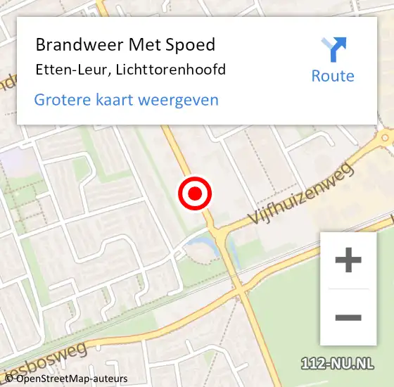 Locatie op kaart van de 112 melding: Brandweer Met Spoed Naar Etten-Leur, Lichttorenhoofd op 3 januari 2018 04:42