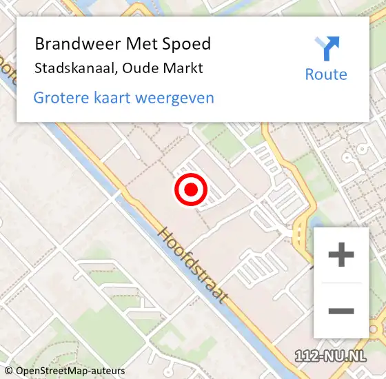 Locatie op kaart van de 112 melding: Brandweer Met Spoed Naar Stadskanaal, Oude Markt op 3 januari 2018 04:57