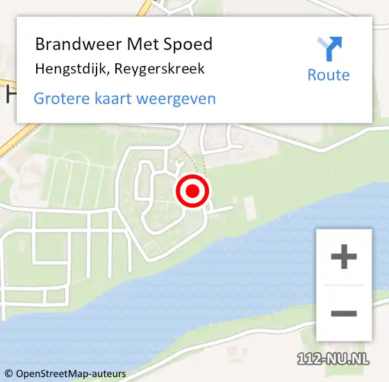 Locatie op kaart van de 112 melding: Brandweer Met Spoed Naar Hengstdijk, Reygerskreek op 3 januari 2018 05:12