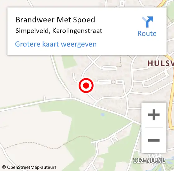 Locatie op kaart van de 112 melding: Brandweer Met Spoed Naar Simpelveld, Karolingenstraat op 3 januari 2018 05:21