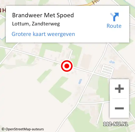 Locatie op kaart van de 112 melding: Brandweer Met Spoed Naar Lottum, Zandterweg op 3 januari 2018 05:30