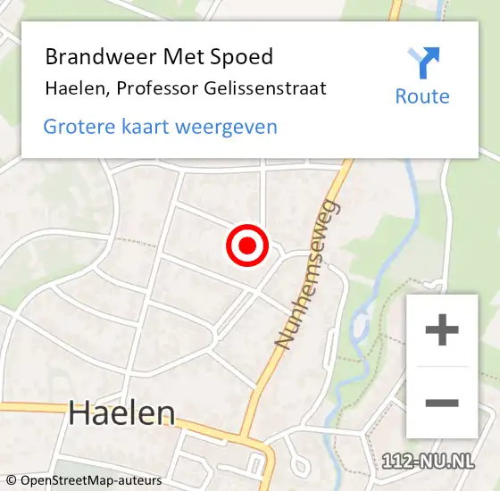 Locatie op kaart van de 112 melding: Brandweer Met Spoed Naar Haelen, Professor Gelissenstraat op 3 januari 2018 05:31