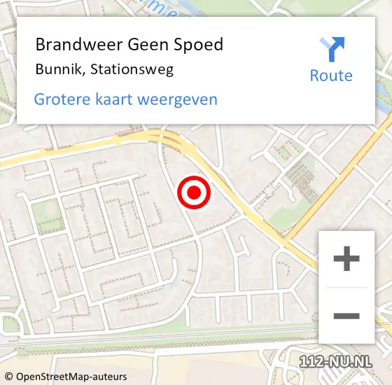 Locatie op kaart van de 112 melding: Brandweer Geen Spoed Naar Bunnik, Stationsweg op 3 januari 2018 05:45