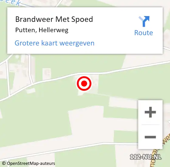 Locatie op kaart van de 112 melding: Brandweer Met Spoed Naar Putten, Hellerweg op 3 januari 2018 05:47