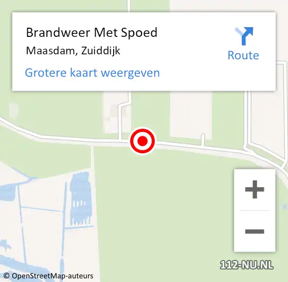 Locatie op kaart van de 112 melding: Brandweer Met Spoed Naar Maasdam, Zuiddijk op 3 januari 2018 06:00