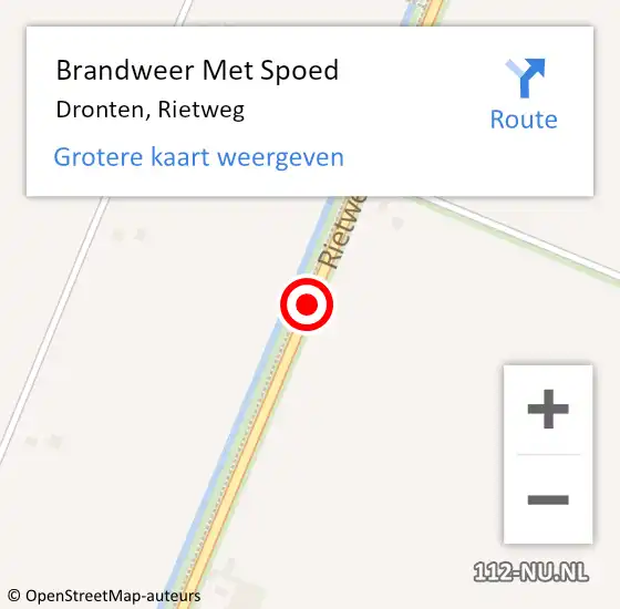 Locatie op kaart van de 112 melding: Brandweer Met Spoed Naar Dronten, Rietweg op 3 januari 2018 06:11