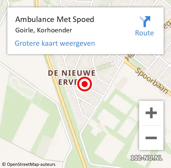 Locatie op kaart van de 112 melding: Ambulance Met Spoed Naar Goirle, Korhoender op 3 januari 2018 06:15