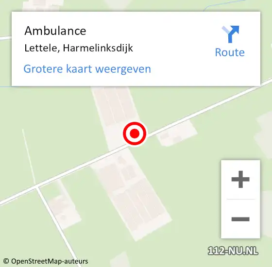 Locatie op kaart van de 112 melding: Ambulance Lettele, Harmelinksdijk op 3 januari 2018 06:29