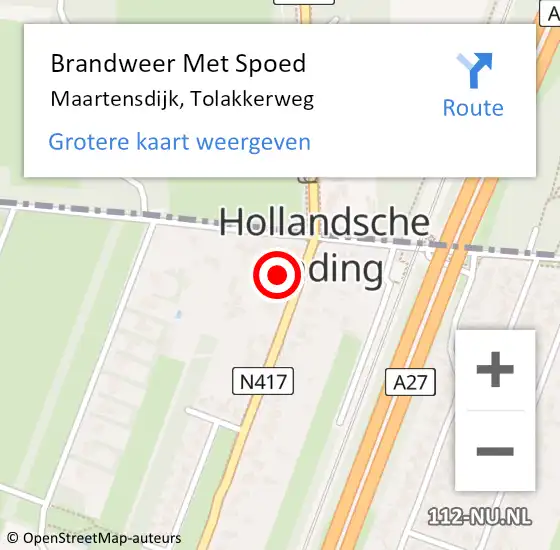 Locatie op kaart van de 112 melding: Brandweer Met Spoed Naar Maartensdijk, Tolakkerweg op 3 januari 2018 06:57