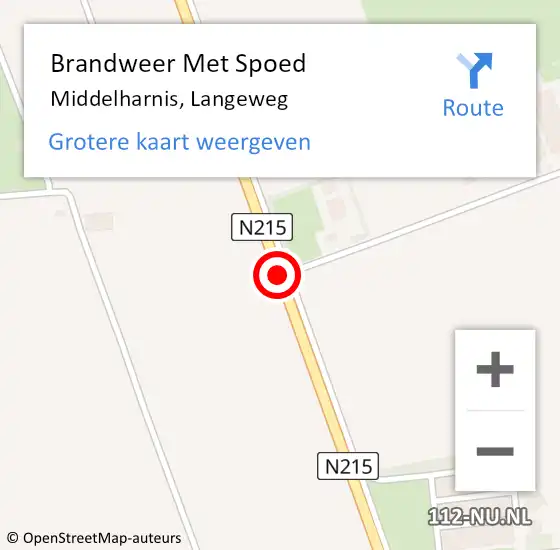 Locatie op kaart van de 112 melding: Brandweer Met Spoed Naar Middelharnis, Langeweg op 3 januari 2018 07:12