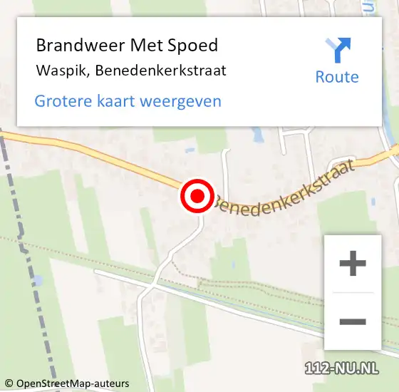 Locatie op kaart van de 112 melding: Brandweer Met Spoed Naar Waspik, Benedenkerkstraat op 3 januari 2018 07:35