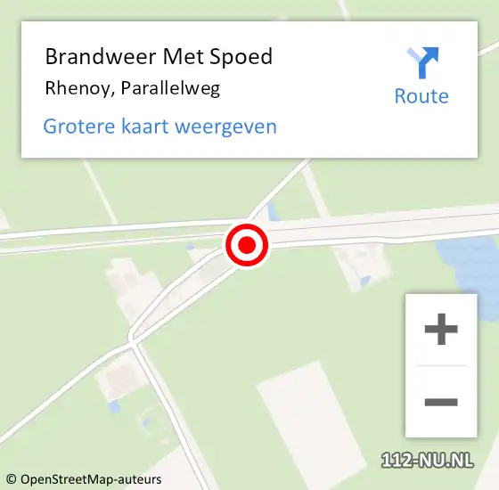 Locatie op kaart van de 112 melding: Brandweer Met Spoed Naar Rhenoy, Parallelweg op 3 januari 2018 07:37