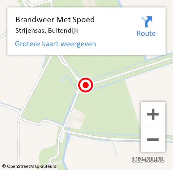 Locatie op kaart van de 112 melding: Brandweer Met Spoed Naar Strijensas, Buitendijk op 3 januari 2018 07:43