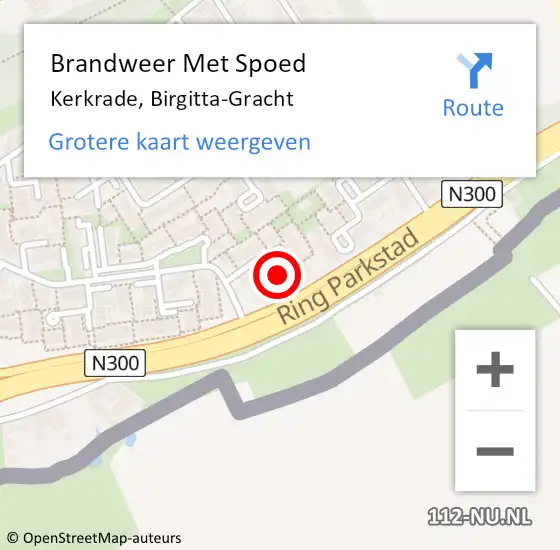 Locatie op kaart van de 112 melding: Brandweer Met Spoed Naar Kerkrade, Birgitta-Gracht op 3 januari 2018 08:01