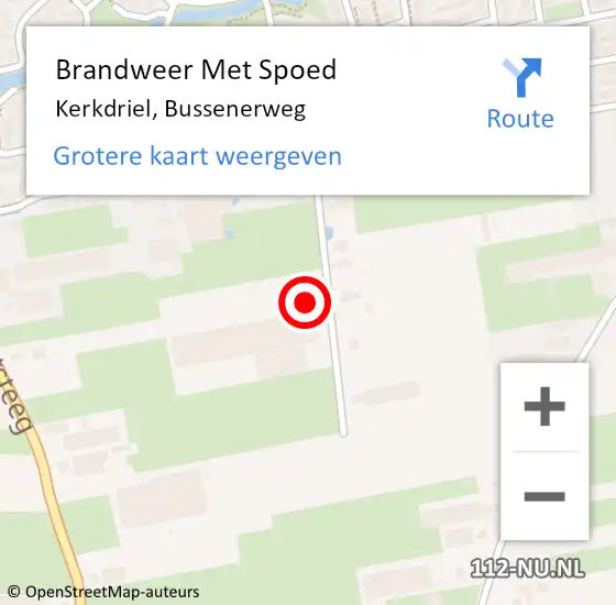 Locatie op kaart van de 112 melding: Brandweer Met Spoed Naar Kerkdriel, Bussenerweg op 3 januari 2018 08:08