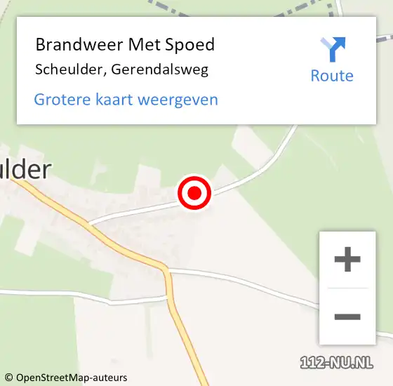 Locatie op kaart van de 112 melding: Brandweer Met Spoed Naar Scheulder, Gerendalsweg op 3 januari 2018 08:15
