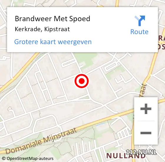 Locatie op kaart van de 112 melding: Brandweer Met Spoed Naar Kerkrade, Kipstraat op 3 januari 2018 08:27