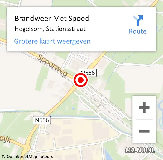 Locatie op kaart van de 112 melding: Brandweer Met Spoed Naar Hegelsom, Stationsstraat op 3 januari 2018 08:31