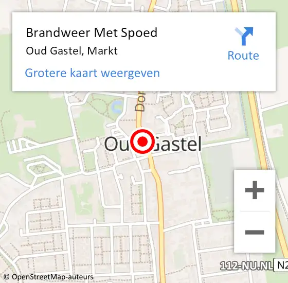 Locatie op kaart van de 112 melding: Brandweer Met Spoed Naar Oud Gastel, Markt op 3 januari 2018 08:32